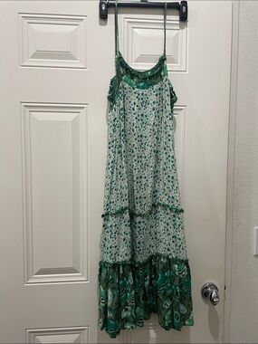 blue knit beach dress Caribbean Blue Scoop Back Knit Maxi Dress-Carolina main image 1